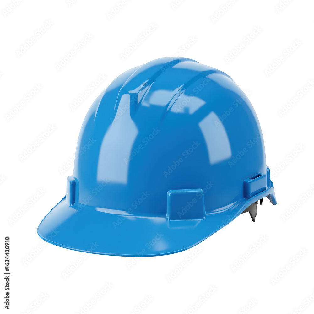 Fototapeta premium Blue Construction Helmet isolated On White Background