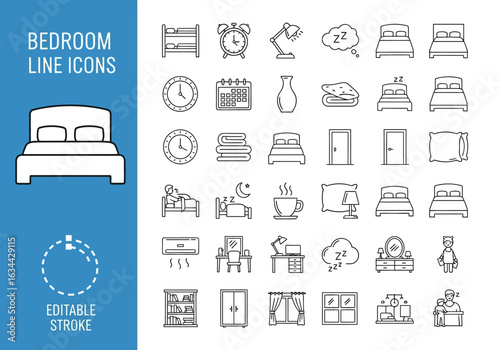 Beach and summer vacation line icon set. A comprehensive collection of symbols for travel, seaside holidays, and tropical life.