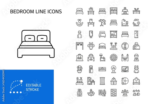 Beach and summer vacation line icon set. A comprehensive collection of symbols for travel, seaside holidays, and tropical life.