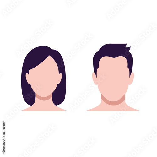 A Simple Illustration of a Woman and Man