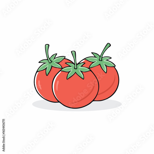 drawn tomatoes icon in doodle style. Mark point icon design collection for food design element