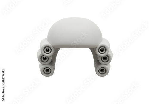 Isolated Judge's Wig in Traditional White