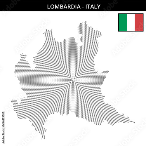 Lombardia Italy renowned maps featuring country flags