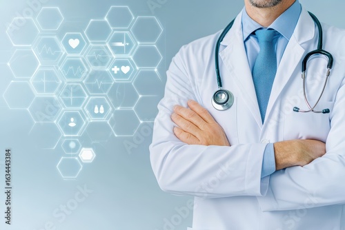 Wallpaper Mural Medical Professional with Healthcare Technology Background Torontodigital.ca