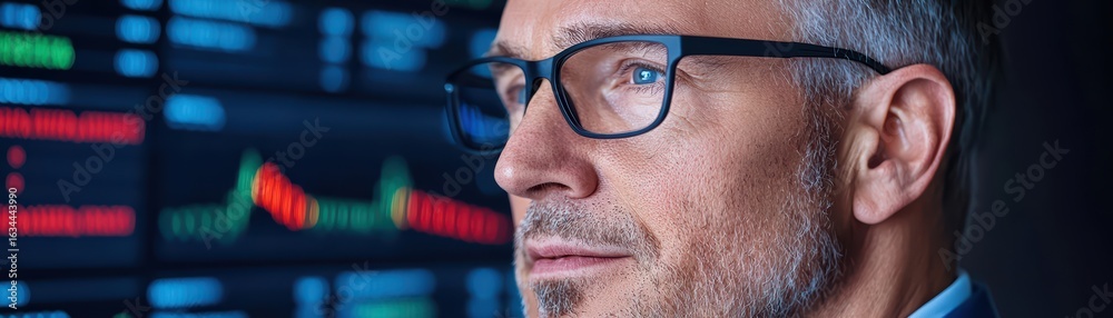 Fototapeta premium Focused Professional Analyzing Data on Digital Screen