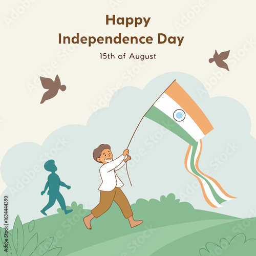 Happy India's Independence Day With Happy Kids.eps