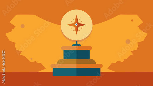 antique map compass theme podium background