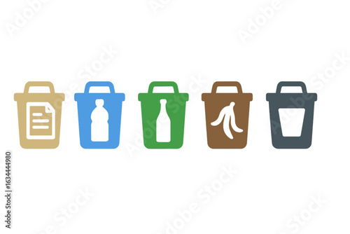 Sorting recycling and waste bins for effective waste management in a sustainable environment