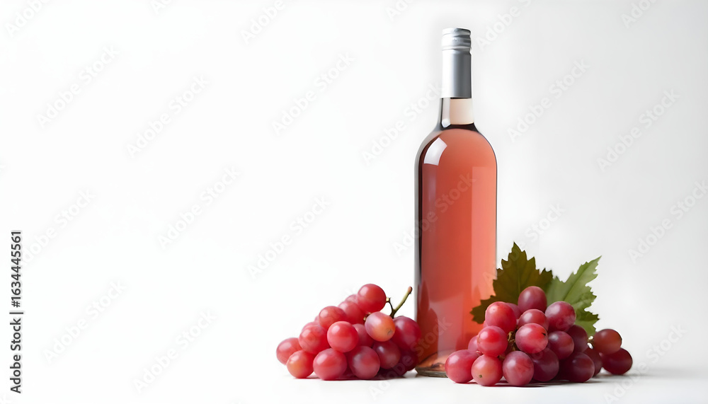 Obraz premium red wine bottle isolated on white backgrond