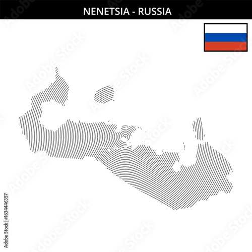 Nenetsia Russia with its unique geographical map design
