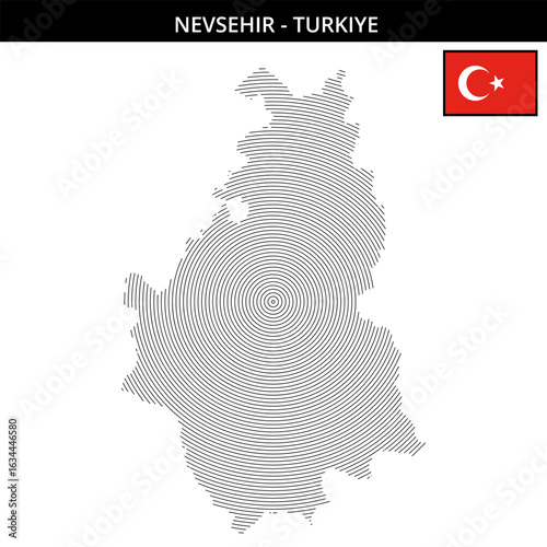 Nevsehir in Turkey with a unique map and flag design