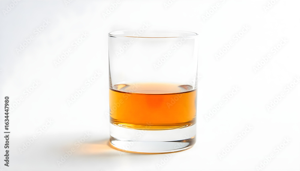 Whiskey glass with ice isolated on white background Whiskey glass with ice isolated on white background