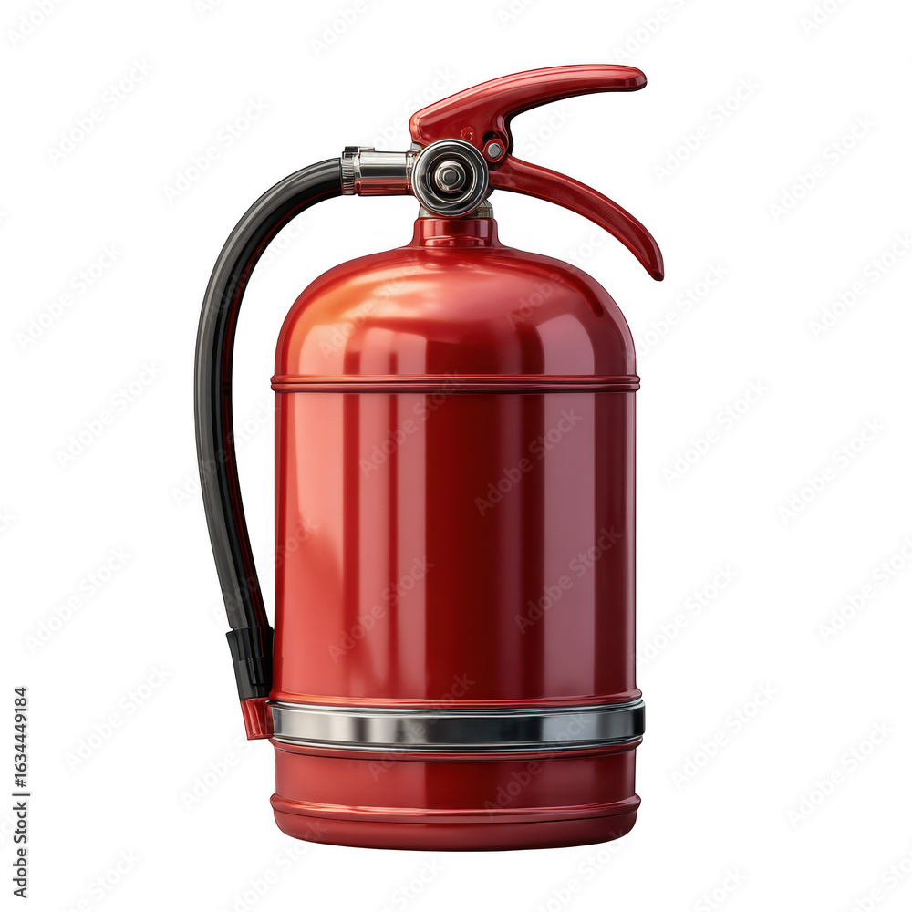 Obraz premium Red fire extinguisher isolated on transparent background