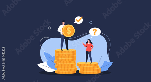 Understanding financial equity and economic disparity in society through visual representation of wealth