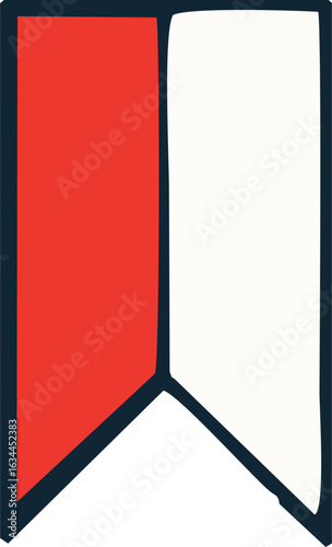 vector illustration of a red and white box