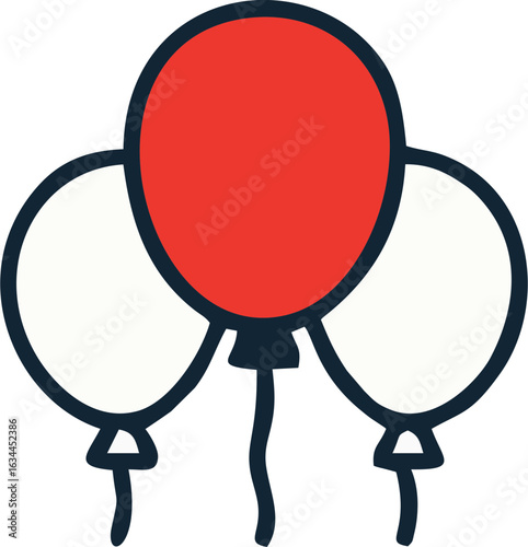 red and white balloons