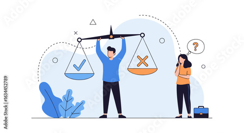 Weighing decisions carefully considering options and consequences before taking action and making choices
