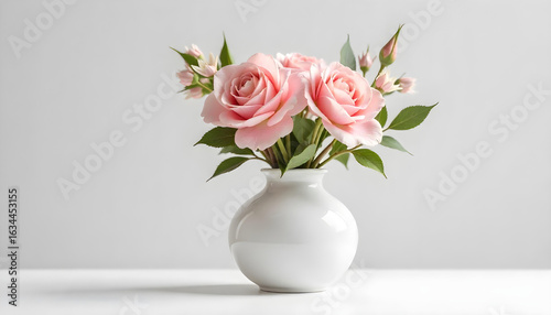 big flower vase isolated on white background