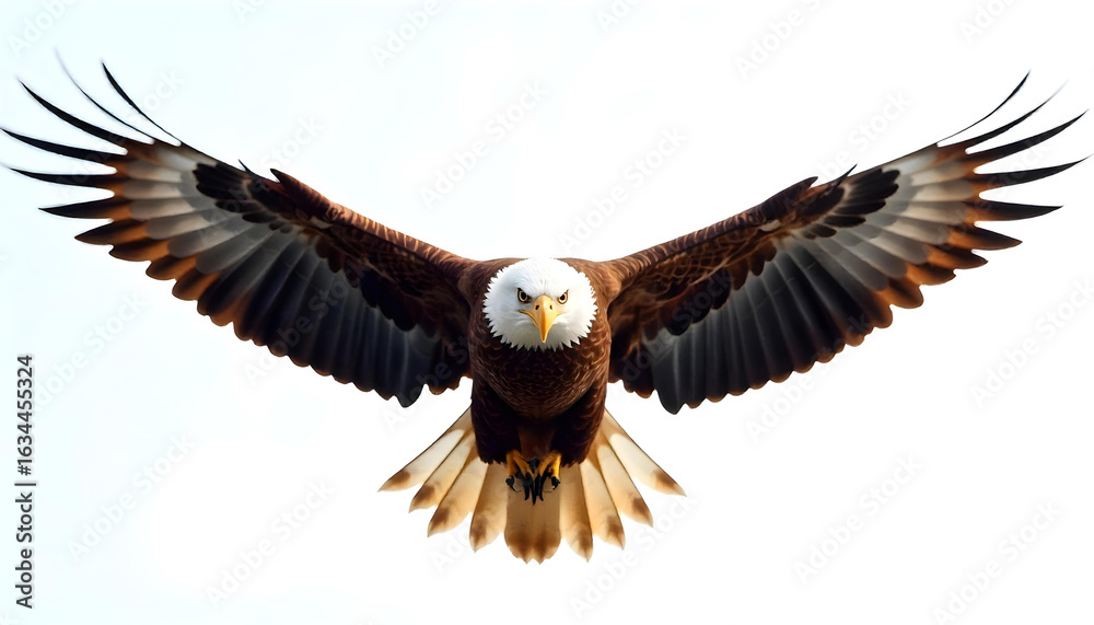 Fototapeta premium eagle flying in sky isolated on white background