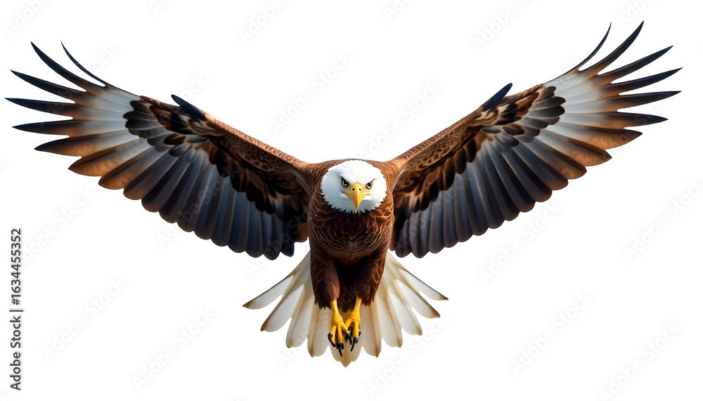 Fototapeta premium eagle flying in sky isolated on white background