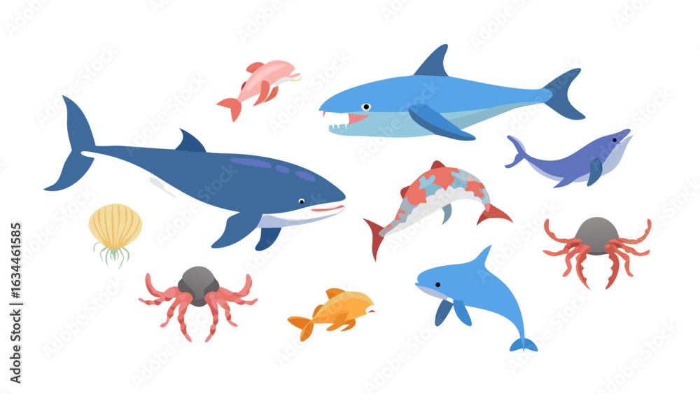 Fototapeta premium set of fish