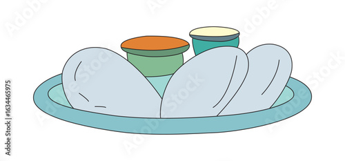 Fresh eggs on a plate in vector illustration