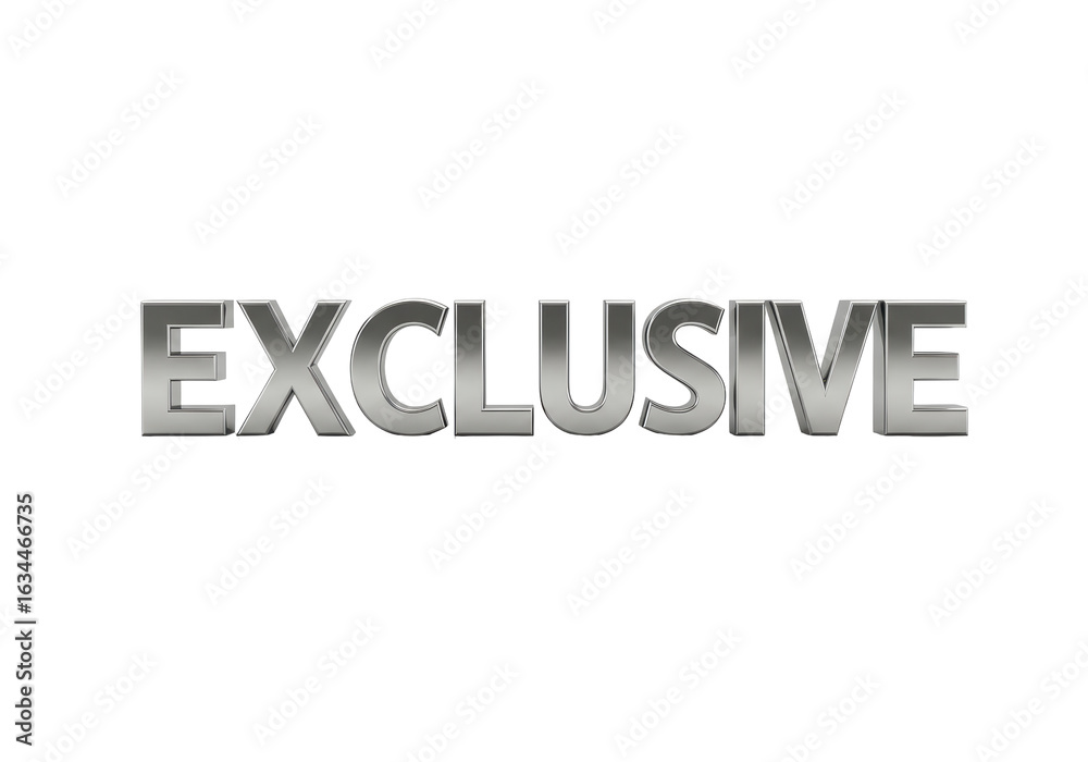 Isolated Silver 'Exclusive' Text for High-End Products Isolated Silver 'Exclusive' Text for High-End Products