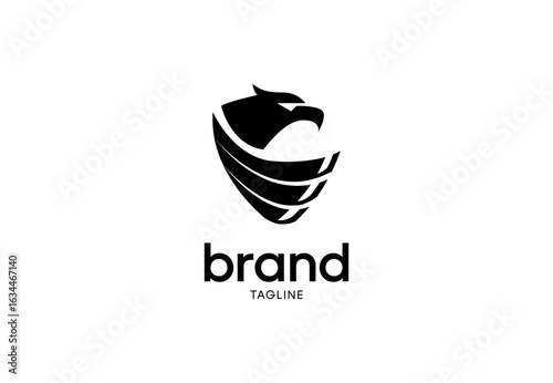 Eagle head emblem logo design for business branding