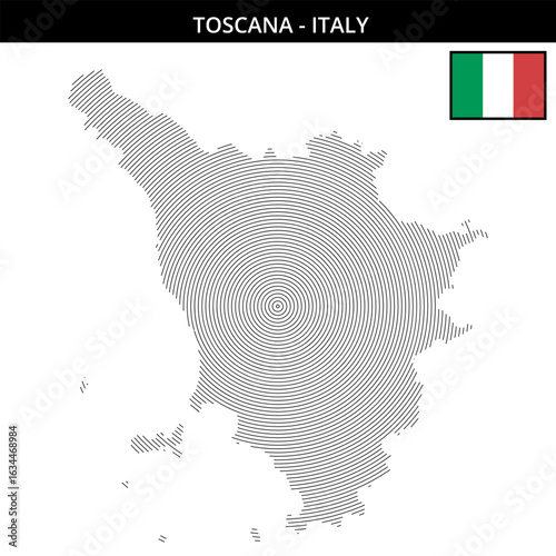 Toscana Italy  unique geographical maps