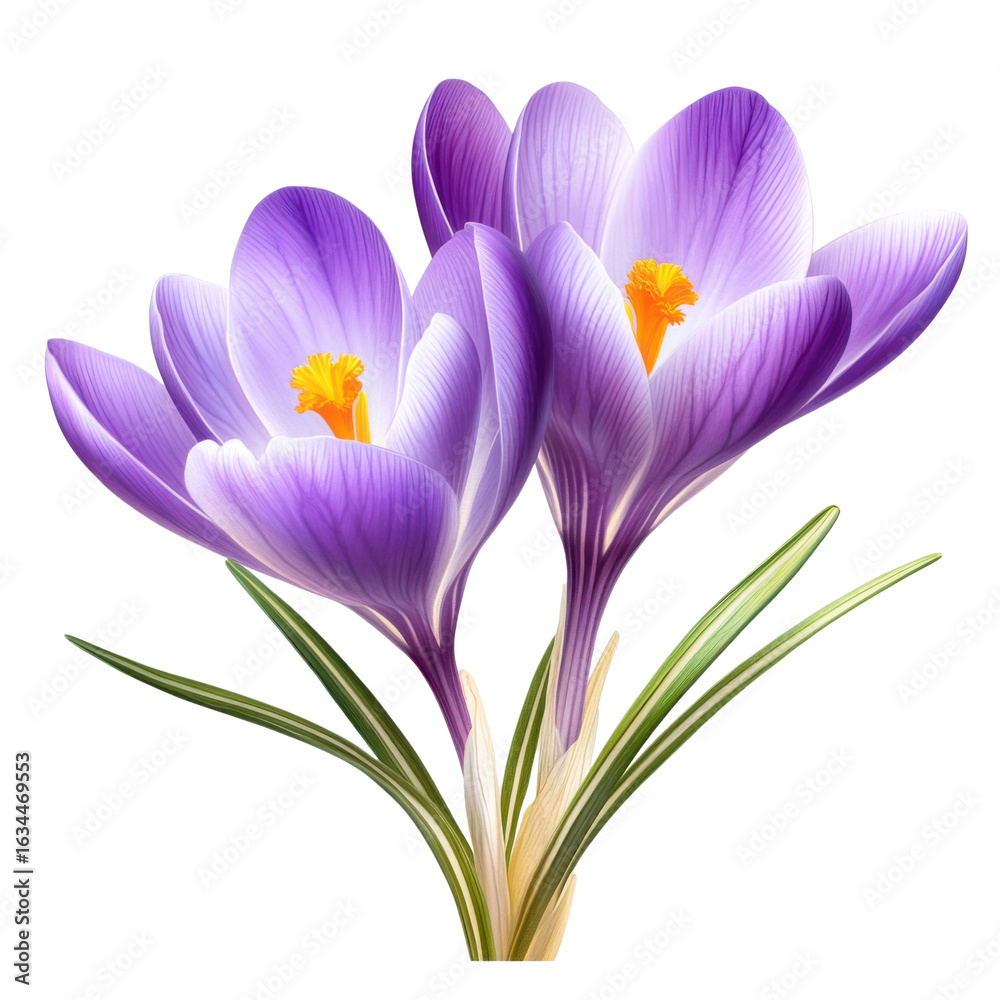 Fototapeta premium Crocus on transparent background
