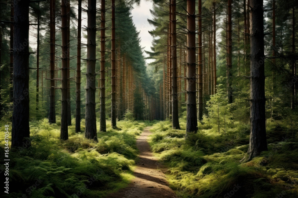 Fototapeta premium Pine tree nature forest landscape.