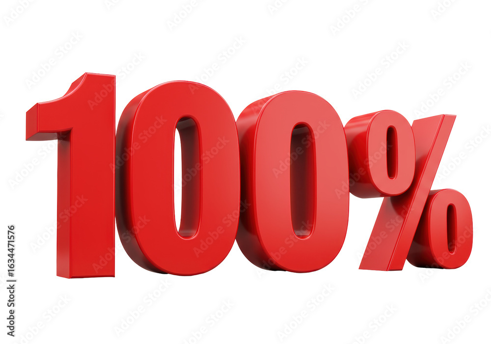 Isolated Red 100 Percent Sign Isolated Red 100 Percent Sign