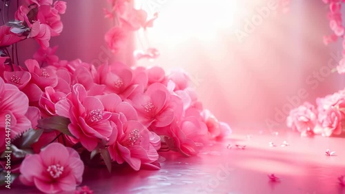 Close-up of pink flowers in full bloom, radiating beauty and grace.