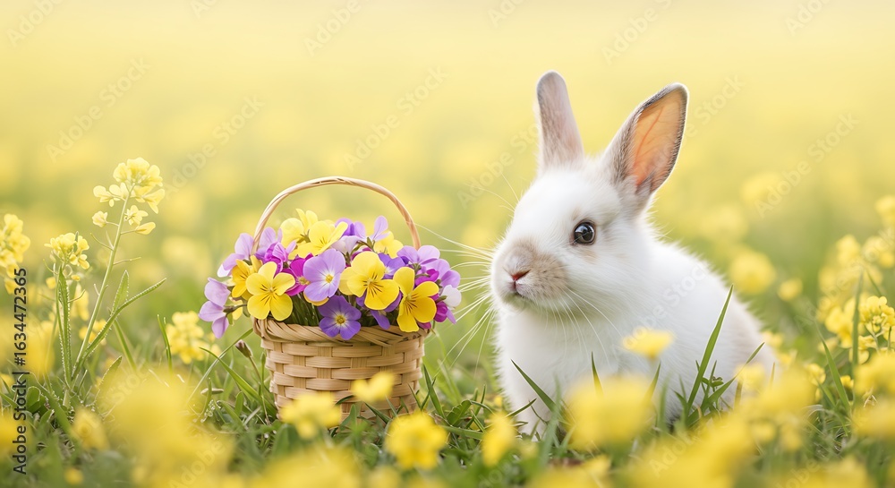 Fototapeta premium Bunny with a basket