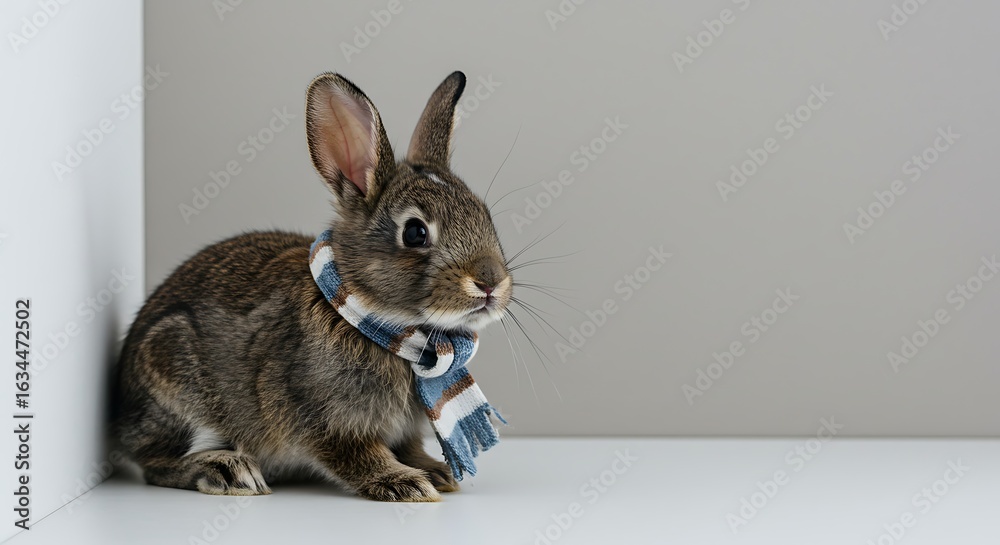 Obraz premium rabbit on a grey background