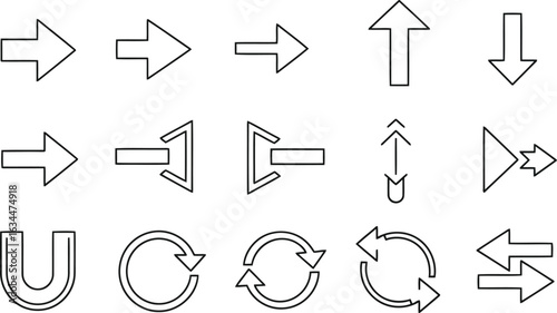 Vector art of arrows of various directions