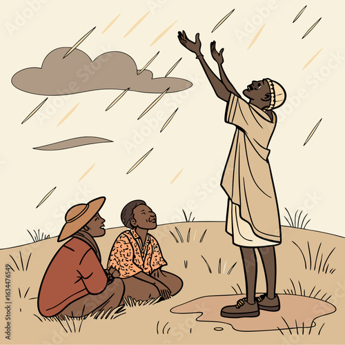 African Community Praying for Rain During Drought