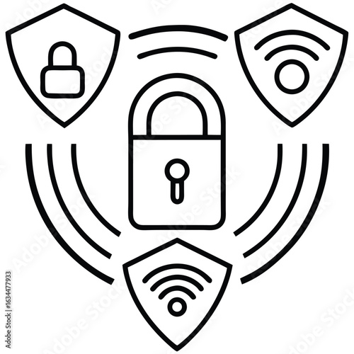 Digital security network with central lock and wi fi protected shields