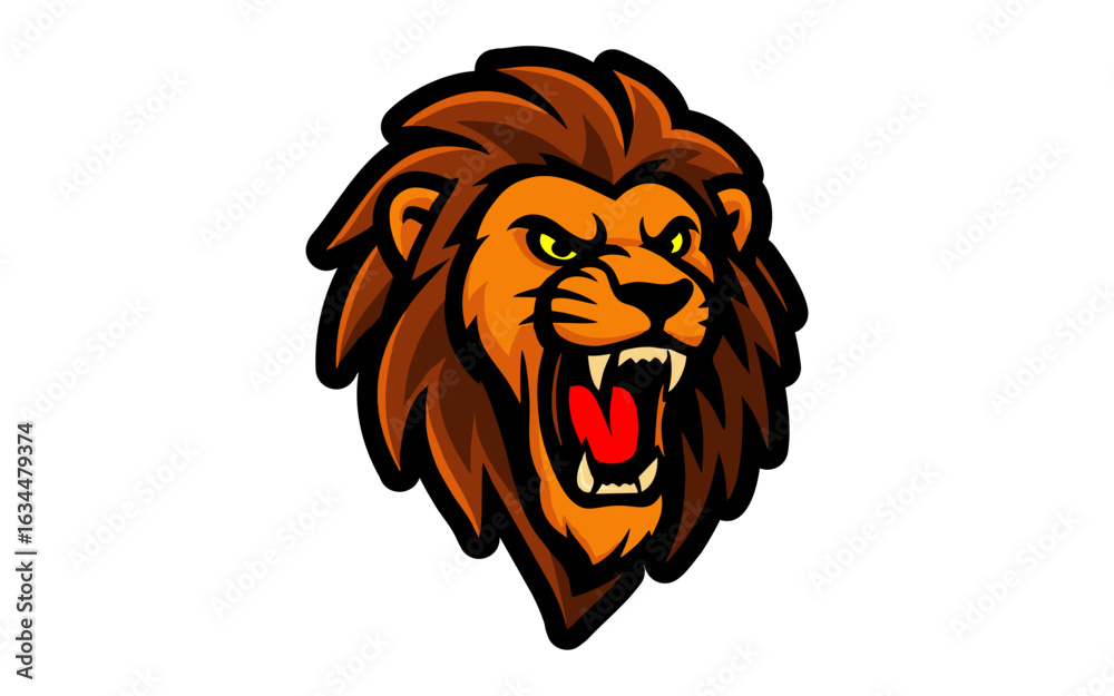 Obraz premium Lion king mascot logo for team sports esport