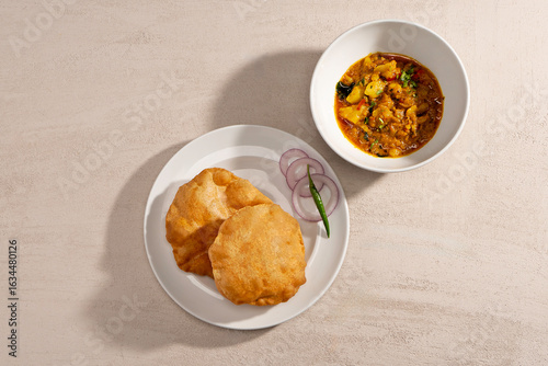 Puri and Bhaji / Black eyed Beans / Black Channa


