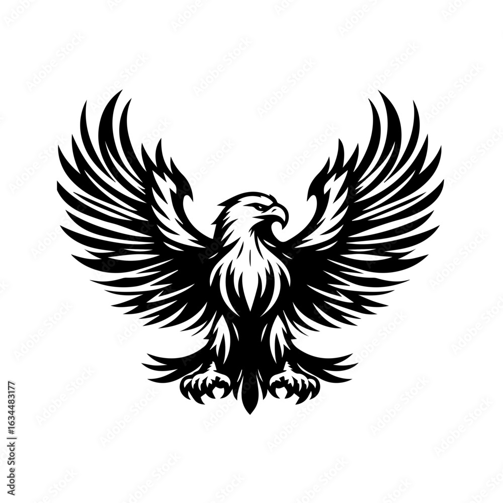Fototapeta premium Majestic Eagle Logo Design with Spread Wings.