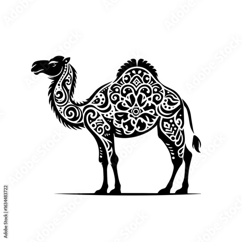 Ornate Camel with Intricate Tribal Patterns.