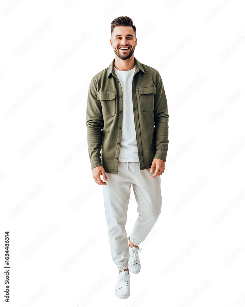 Naklejka premium full length portrait of a happy handsome young man isolated on white