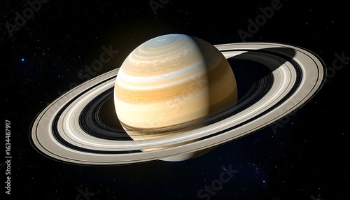 Saturn Rings Space Planet.