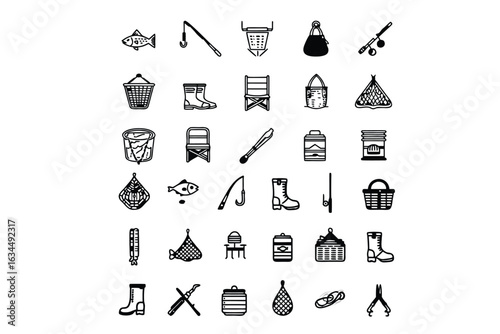 Freshwater and Saltwater Fishing Icons Collection