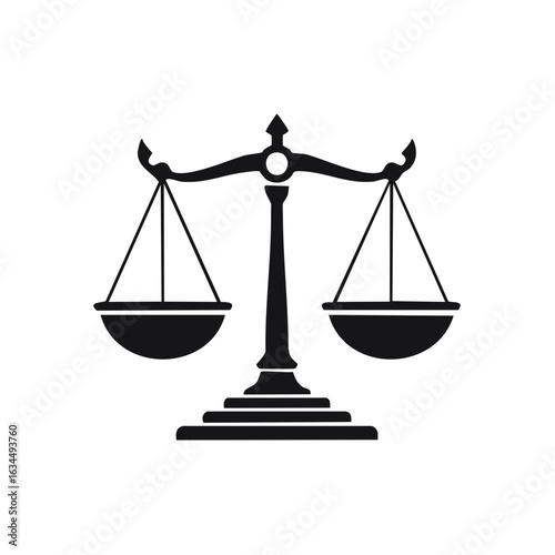 Scales of justice icon Law balance symbol Scales silhouette Legal concept metaphor equilibrium