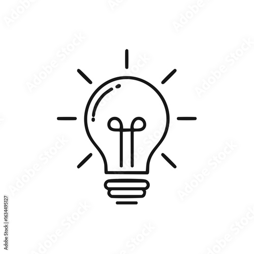 Lightbulb Line Icon Presenting Idea Generation Innovation and Intellectual Creativity