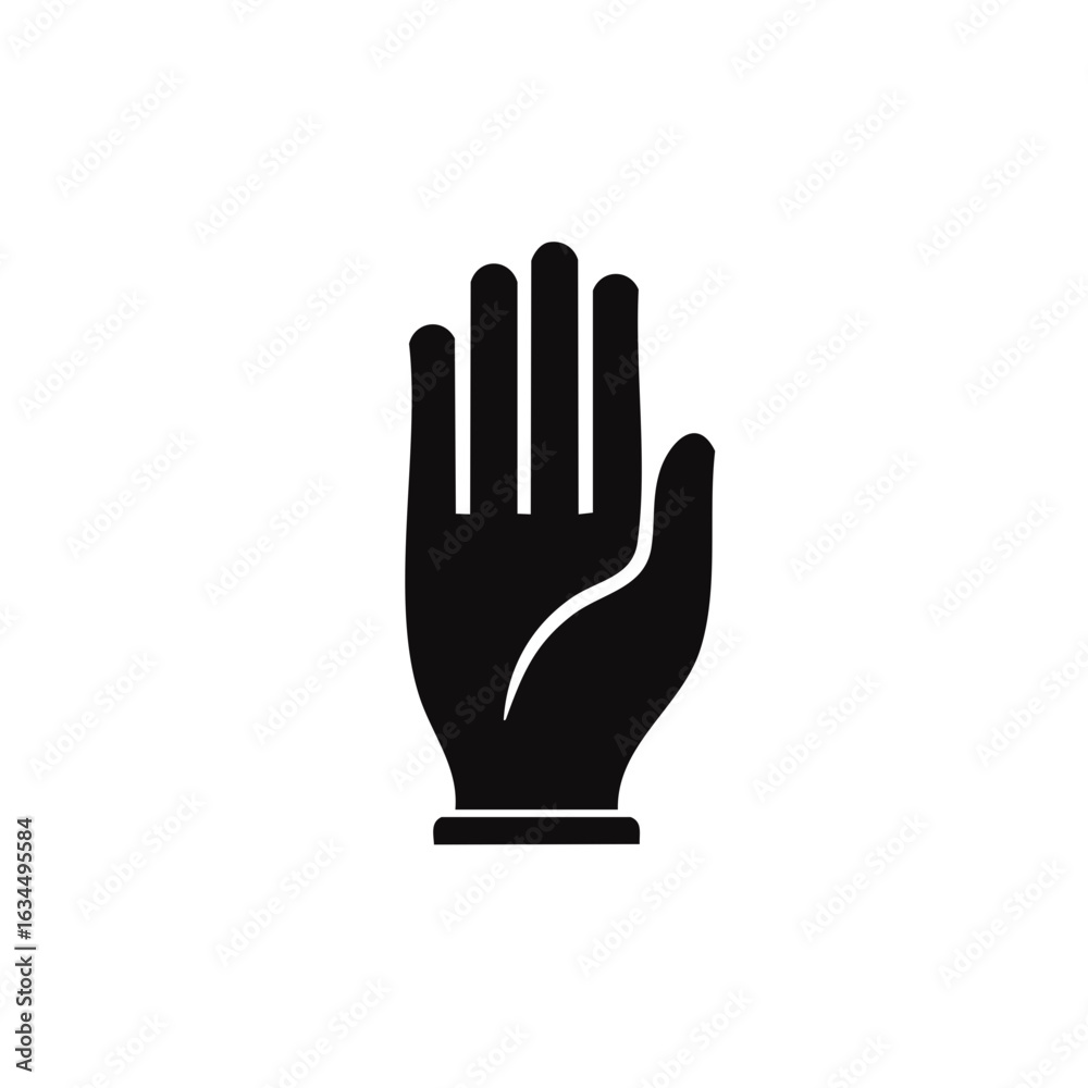 Fototapeta premium Raised Hand Symbolizing Stop Halt Attention Gesture Prevention Warning Sign