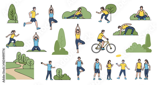 Diverse Activities for a Healthy Lifestyle Outdoor Recreational pursuits in a public space