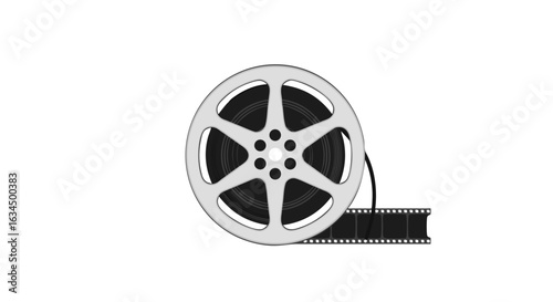Nostalgic Film Reel Illustration Depicting Classic Cinema and Moviemaking Process